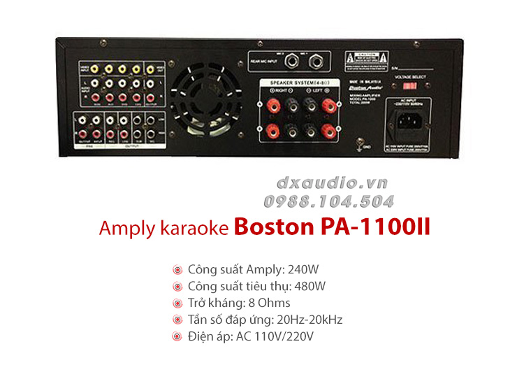 amply boston pa 1100ii thong so ki thuat