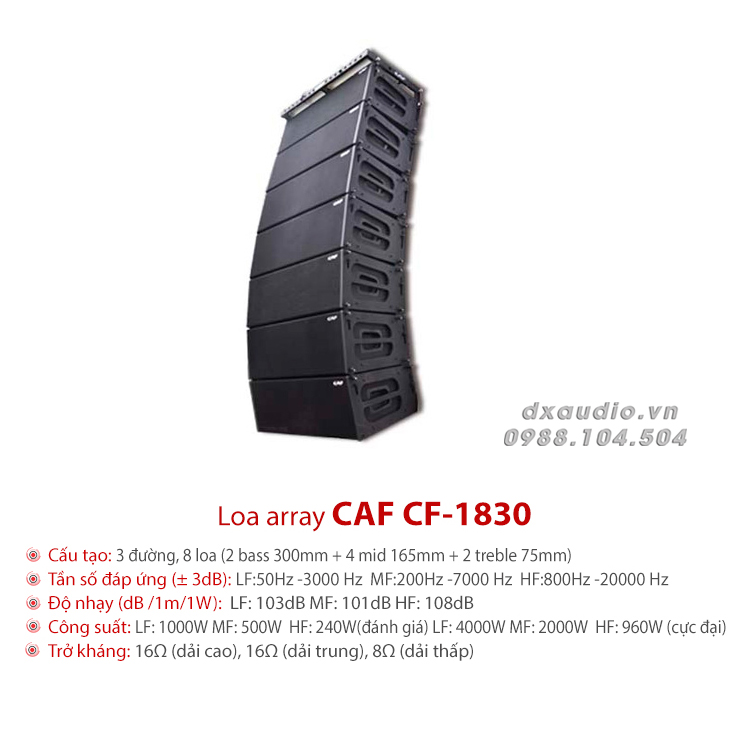 loa array caf 1830 thong so ki thuat 1